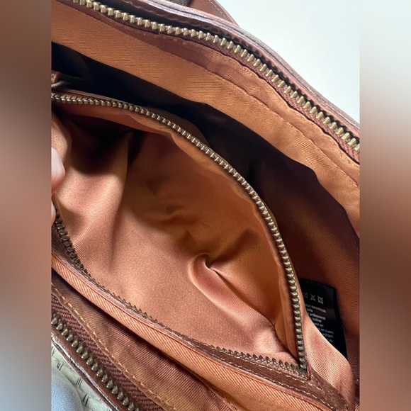 REHARD Anthropologie woven CROSSBODY BAG Italian Brown Cognac Leather Crossbody - Picture 9 of 12